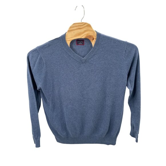 UNTUCKit V Neck Sweater Blue Size Large Long Sleeve‎ Cotton - Picture 2 of 4